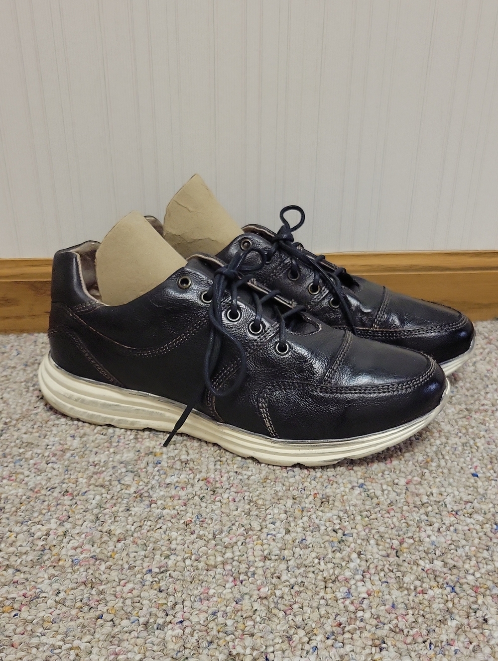 Bed Stu Connection Rustic Black Leather Casual Lace-Up Sneakers Sz 10
